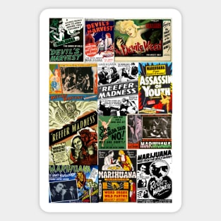 Vintage film posters - anti marijuana propaganda collage Sticker